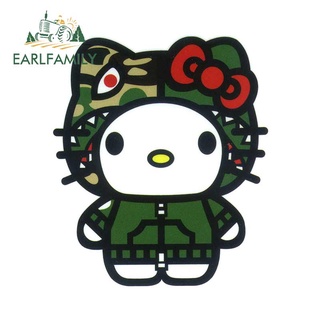 Earlfamily สติกเกอร์ ลายกราฟิก Hello Kitty Ape 13 ซม. x 11.1 ซม. กันน้ํา สําหรับติดตกแต่งเครื่องปรับอากาศรถยนต์