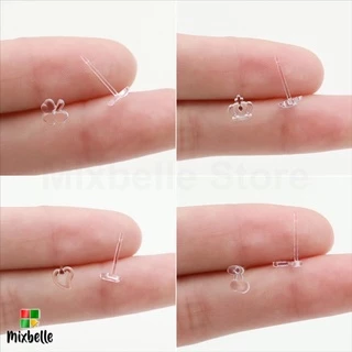 ต่างหูพลาสติก ต่างหูนักเรียน ก้านเสียบหู ใส่ป้องกันรูหูดัน พร้อมส่ง [รหัส XH]