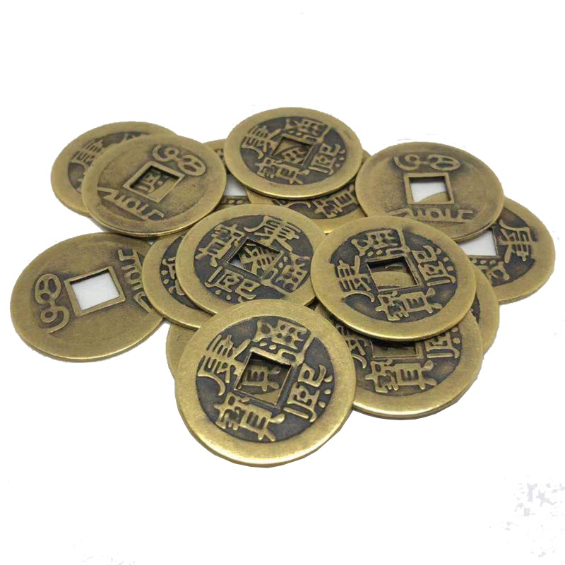 1-10ชิ้น/ล็อต23มม. ฮวงจุ้ยจีน Lucky Ching/ เหรียญโบราณชุดการศึกษาสิบจักรพรรดิโบราณ Fortune เงิน Kang Xi