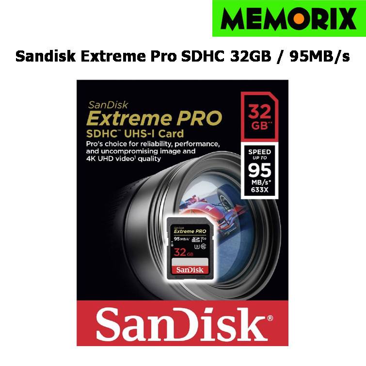 SanDisk Extreme Pro SDHC 32GB อ่าน 95MB/s เขียน 90MB/s
