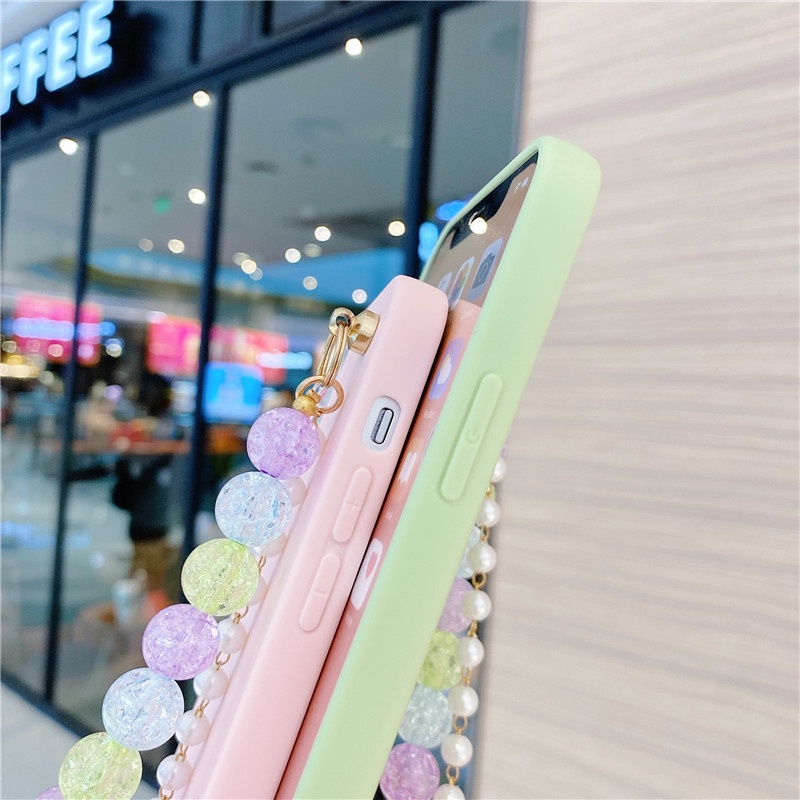 Huawei P10 P20 P30 P40 Mate10 Mate20 Mate30 P50 Pro P20lite Nova3e Mate20X Mate40 Mate40Pro Phone Case Two Rows of Colorful Crystal Beads Bracelet TPU Soft Cover กรณีศึกษา #8