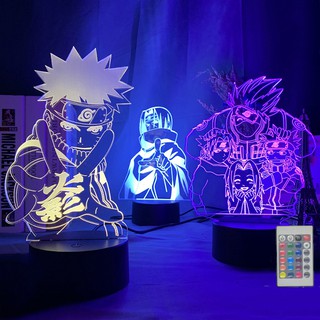 โคมไฟข้างเตียงนอนนารูโตะ Uzumaki 3d Led