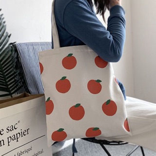 Grapefruit tote bag กระเป๋าผ้า