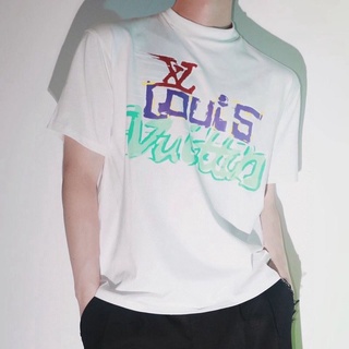 เสื้อยืดแขนสั้น คอกลม ผ้าฝ้าย พิมพ์ลาย Lou is Vuit ton 2022S-5XL