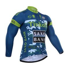 เสื้อปั่นจักรยานแขนยาว Saxo Bank ลายพราง