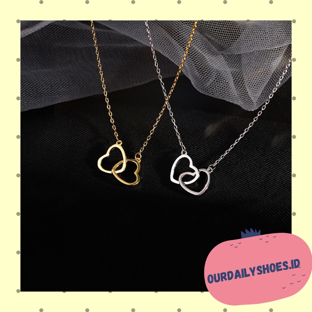 [ODS] สร้อยคอผู้หญิงหัวใจคู่ที่สวยงาม