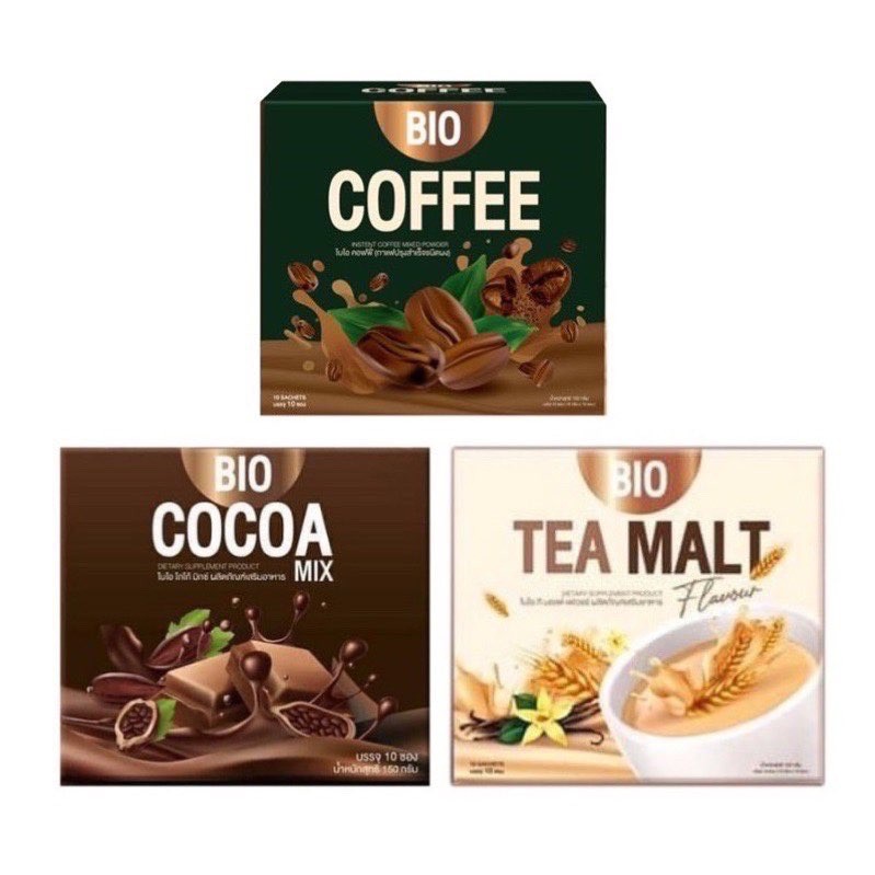 ไบโอโกโก้มิกซ์ Bio Cocoa Mix / Tea Malt / Coffee By Khunchan ของแท้