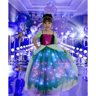 ชุดเจ้าหญิง Ariel  ชุดคริสต์มาส Ariel Princess LED Dress ชุดไฟกระพริบ  กระโปรง ชุดเด็กผุ้หญิง  ชุดราตรีเด็ก