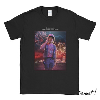 ผ้าฝ้ายคอกลมเสื้อยืด พิมพ์ลายโปสเตอร์ Stranger Things Dustin Dammit90sfrom S-4XL