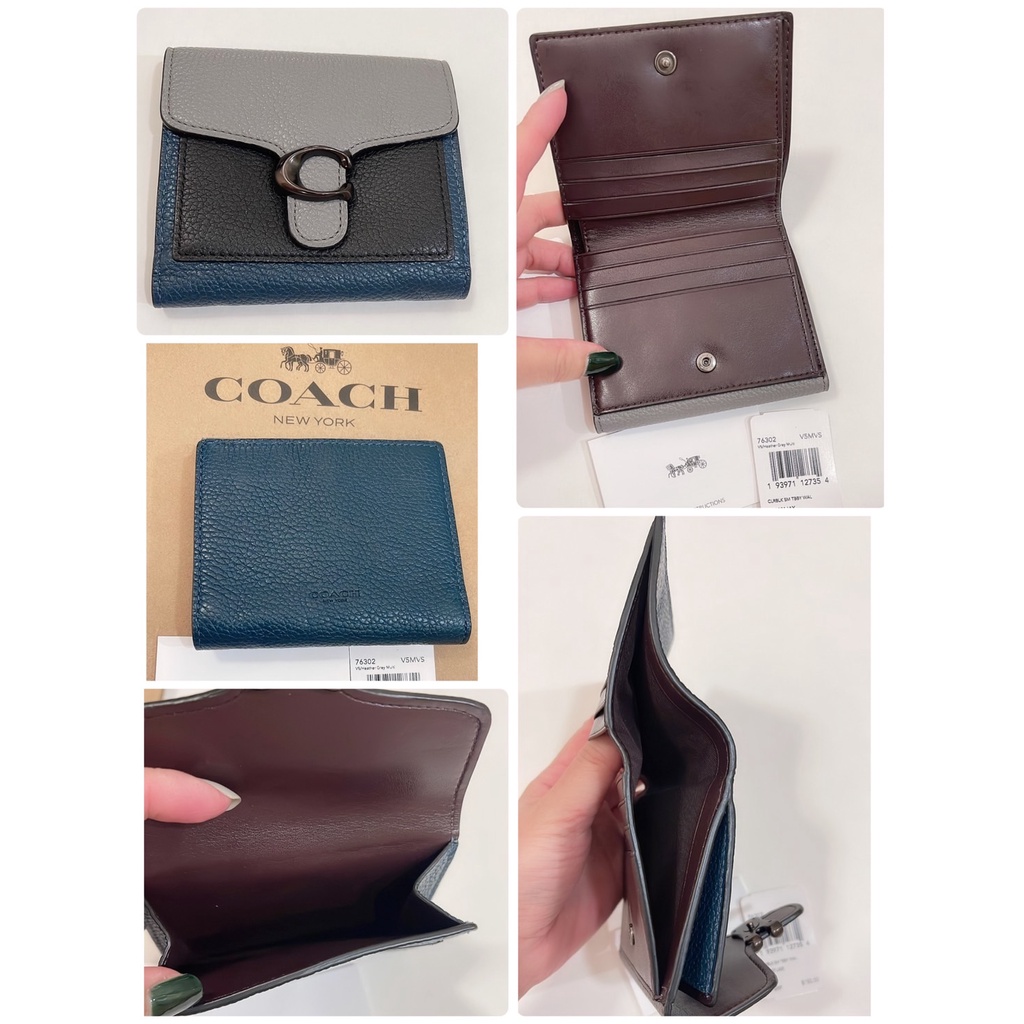 พร้อมส่ง 🔥Sale 2299🔥ถูกฝุดๆงาน Shop กระเป๋าสตางค์ใบสั้น Coach TABBY SMALL WALLET IN COLORBLOCK (COACH 76302)