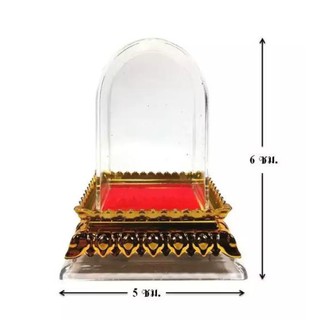 ครอบพระ ครอบอคิลิค ฐานบัวทอง ขนาดเล็ก พื้นที่ด้านนอก 4x5x6 ซม. พื้นที่ด้านใน 2.5x3x4 ซม.