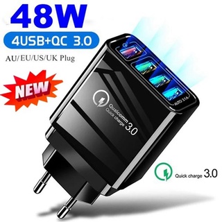 อะแดปเตอร์ 48W 4 พอร์ต / Qc 3.0 ที่ชาร์จแบบด่วน 3.0 Usb ที่ชาร์จ