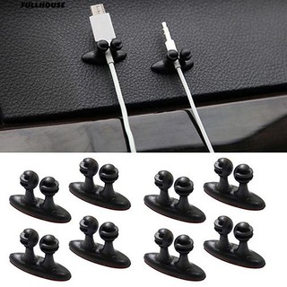 💎♥ 8Pcs Multifunctional Adhesive Car Charger สาย Clasp Clamp สายเคเบิล USB