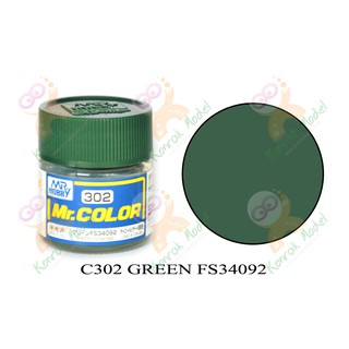 สีสูตรทินเนอร์ Mr.hobby Mr.color C302 Green FS-34092 Semi-Gloss 10ml