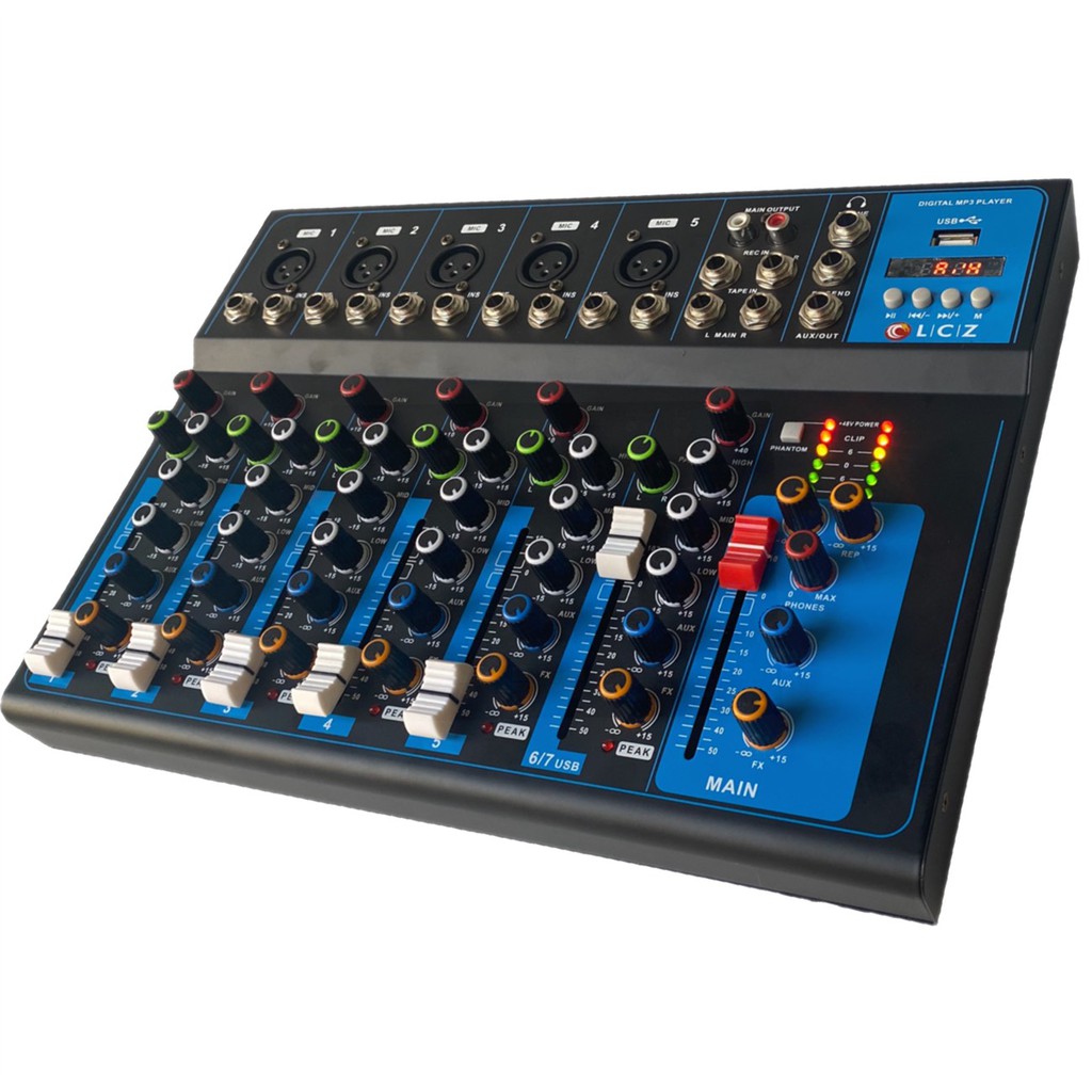 LZ-777BTสเตอริโอมิกเซอร์7ช่อง ผสมสัญญาณเสียง มีUSB/ Bluetooth/ มีหน้าจอLED