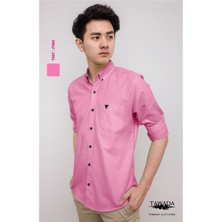 [ลด130฿โค้ดSEPIING38] TAWADA เสื้อเชิ้ตแขนยาว รหัส T007 สีชมพูเข้ม