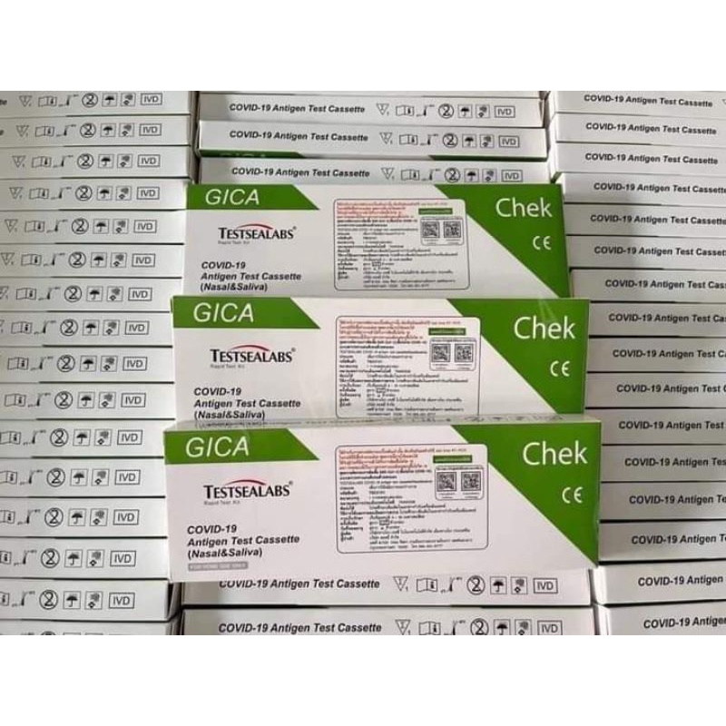 🗣ชุดตรวจโควิด ATK Gica 2in1 Testsealabs COVID-19 Antigen Test Kit Home Use Covid Test ตรวจได้ทั้งทางจมูกและน้ำลาย