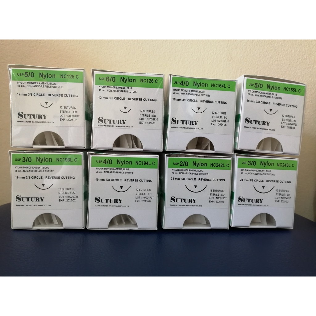SUTURY-NYLON ไนลอนพร้อมเข็ม ไหมไนลอน ยี่ห้อ SUTURY