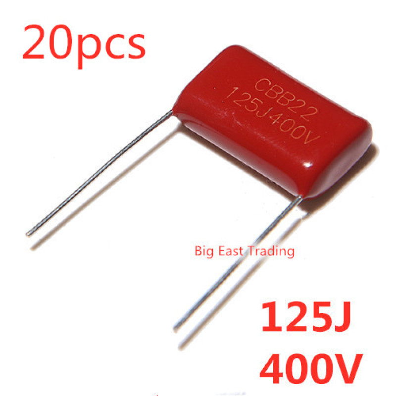 20 ชิ้น CBB22 400V125J 125J400V ตัวเก็บประจุ 1.2UF 20 มม.รับประกันคุณภาพ