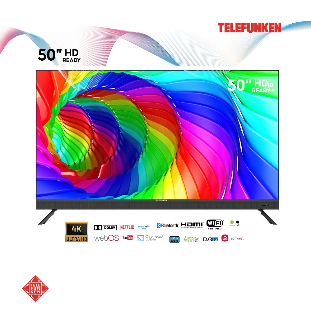 TELEFUNKEN TV LED JU50DS180S (N19) ทีวี 50 นิ้ว inch Smart TV HD Youtube