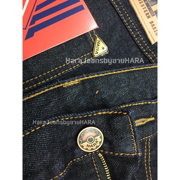 ไซส์พิเศษ HARA (ฮาร่า) กางเกงยีนส์ สีมิดไนท์/สียีนส์ ตะเข็บทอง ทรงกระบอกใหญ่ - รูปที่ 5