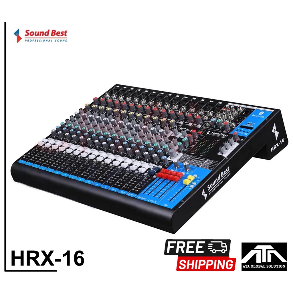 MIXER SOUNDBEST HRX16 มิกซ์เซอร์ ซาวเบส ตัวแต่งเสียง ปรับเสียง อุปกรณเครื่องเสียง MIXER มิกเซอร์ มิก SoundBest HRX-16
