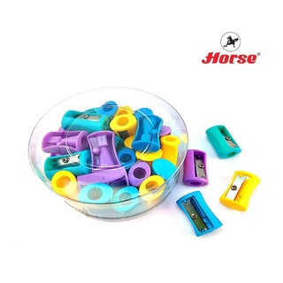 Horse (ตราม้า) กบเหลาดินสอ พลาสติก H-001 บรรจุ 72 ตัว/กระป๋อง จำนวน 1 กระป๋อง