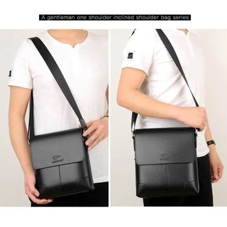 กระเป๋าสะพายไหล่ กระเป๋าเมสเซนเจอร์หนัง สำหรับผู้ชาย Messenger Bag PU Leather