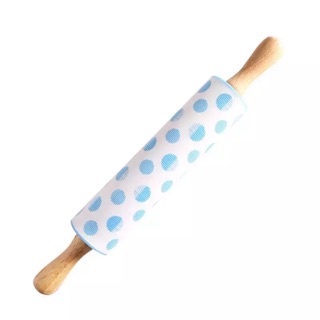 ที่นวดแป้ง Silicone Wood Rolling Pin Non-stick Rolling Stick Roller(ของใหม่)