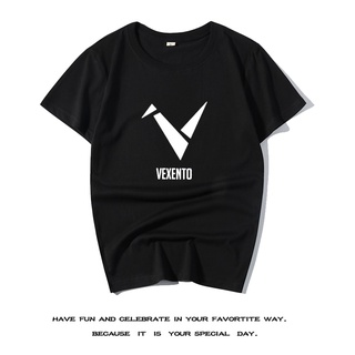 T-shirt  เสื้อยืดแขนสั้นลําลอง ผ้าฝ้ายแท้ พิมพ์ลาย Vexento (V God) แบบเรียบง่าย สําหรับผู้ชายS-5XL