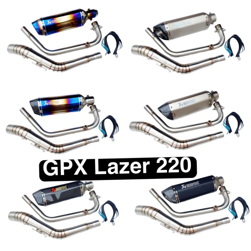 ชุดท่อ GPX Razer 220 ปลายท่อ ak 14 นิ้วมีจุกลดเสียง
