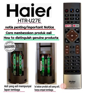 Haier รีโมตคอนโทรลสมาร์ททีวี Led Android HTR-U27E พร้อม NETFLIX YouTube LE50K6600UG LE55K6600UG LE65K6600UG LE50U6900UG LE55U6900UG