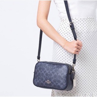 COACH JES CROSSBODY IN SIGNATURE CANVAS (COACH F68167) 🔻SIZE : 9 3/4"L x 6 1/4"H x 3 1/2"W 🔻COLOR : DENIM(กรม)/SILVER