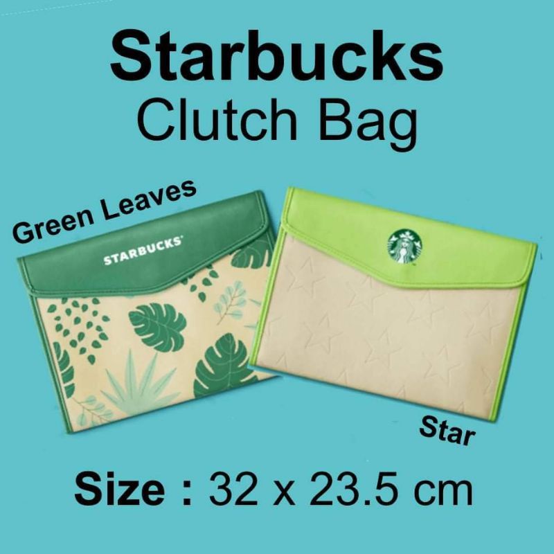 แท้ 100% กระเป๋า คลัช Starbucks Clutch Bag ใส่ A4 ได้ ใส่ Ipad ได้