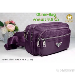 ⏲️Otime-Bag กระเป๋าคาดเอว ผ้าไนล่อนอย่างดี รุ่น PD 901 ขนาด 9.5"  ซิปสีเงิน มีทั้งหมด 6 ซิป  มีให้เลือกด้วยกัน 5 สีจ้าา