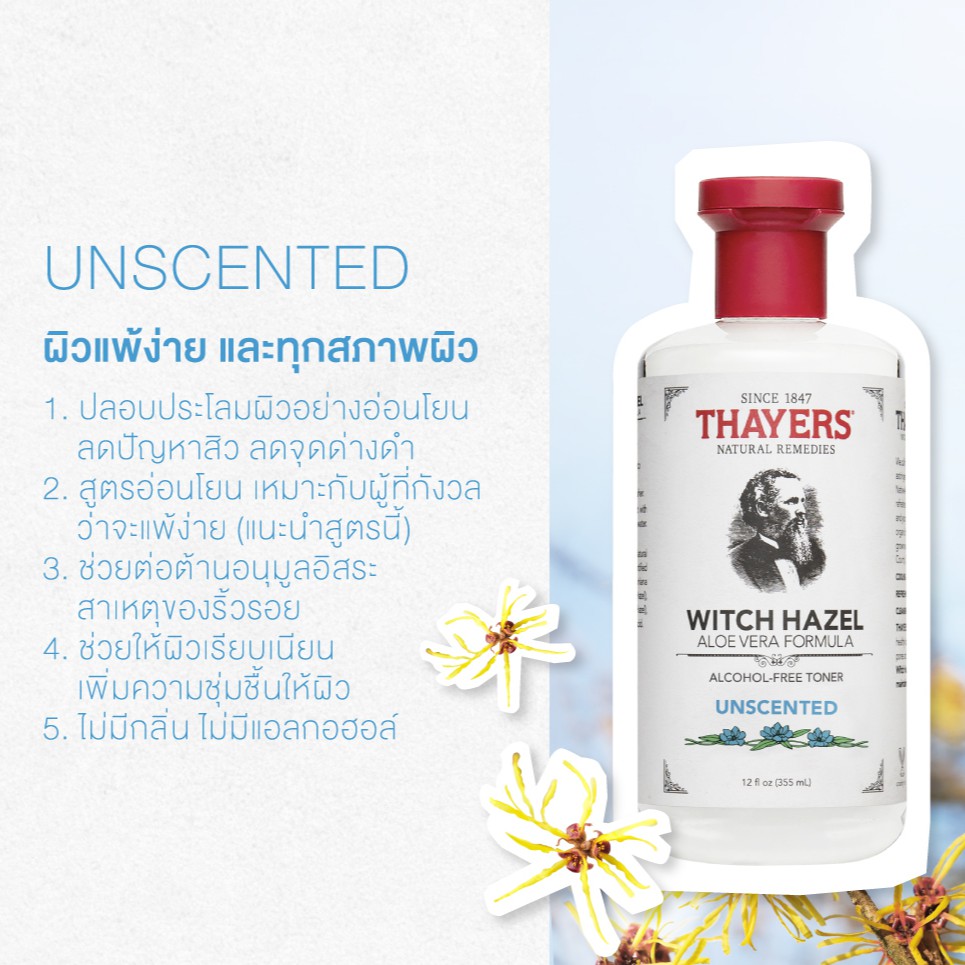 Thayers Unscented Witch Hazel Toner 355 ml