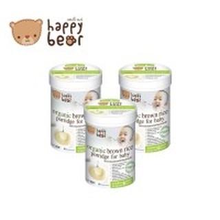 Happy Bear โจ๊กข้าวกล้องออร์แกนิคสำหรับเด็ก 200 กรัม ( 3 กระป๋อง )