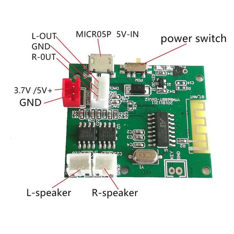 [sunnyshop2019 ]BT5.2 โมดูลไร ้ สาย Power Amplifier โมดูล Pcba 2 x 5W