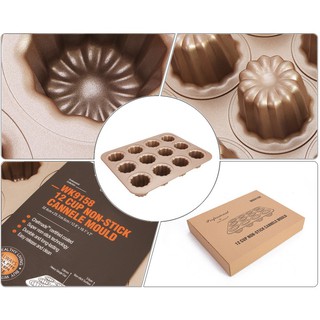 Pre-order ถาดอบคานาเล่ Canele Chefmade พิมพ์คานาเล่ พิมพ์กานาเล่ 12ช่อง กล่องบุบมุม