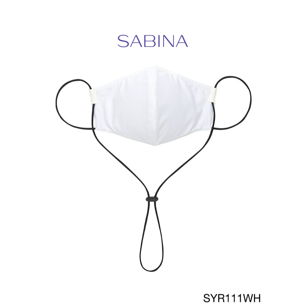 Sabina หน้ากากอนามัย TRIPLE MASK :  3 LAYER PROTECTION WITH MAGIC SILVER INNOVATION รหัส SYR111WH สีขาว มีสายคล้องคอ