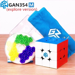 Gan 354 M Explorer V2 สติกเกอร์ลูกบาศก์แม่เหล็ก ความเร็ว 3x3 ขนาดเล็ก แบบมืออาชีพ