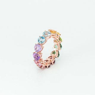 Rainbow Heart Eternity Ring