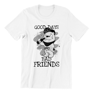 คอลูกเรือเสื้อยืด พิมพ์ลาย Good Days Bad Friends Drinking Geek สไตล์เรโทร สําหรับผู้ชายS-5XL