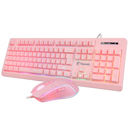 Keyboard+MOUSE RAZEAK RKM-705 (สีชมพู) RKM 705 & 2 in 1