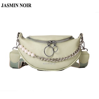 Jasmin NOIR กระเป๋าสะพายไหล่ สะพายข้าง หนัง PU สายโซ่ สําหรับผู้หญิง