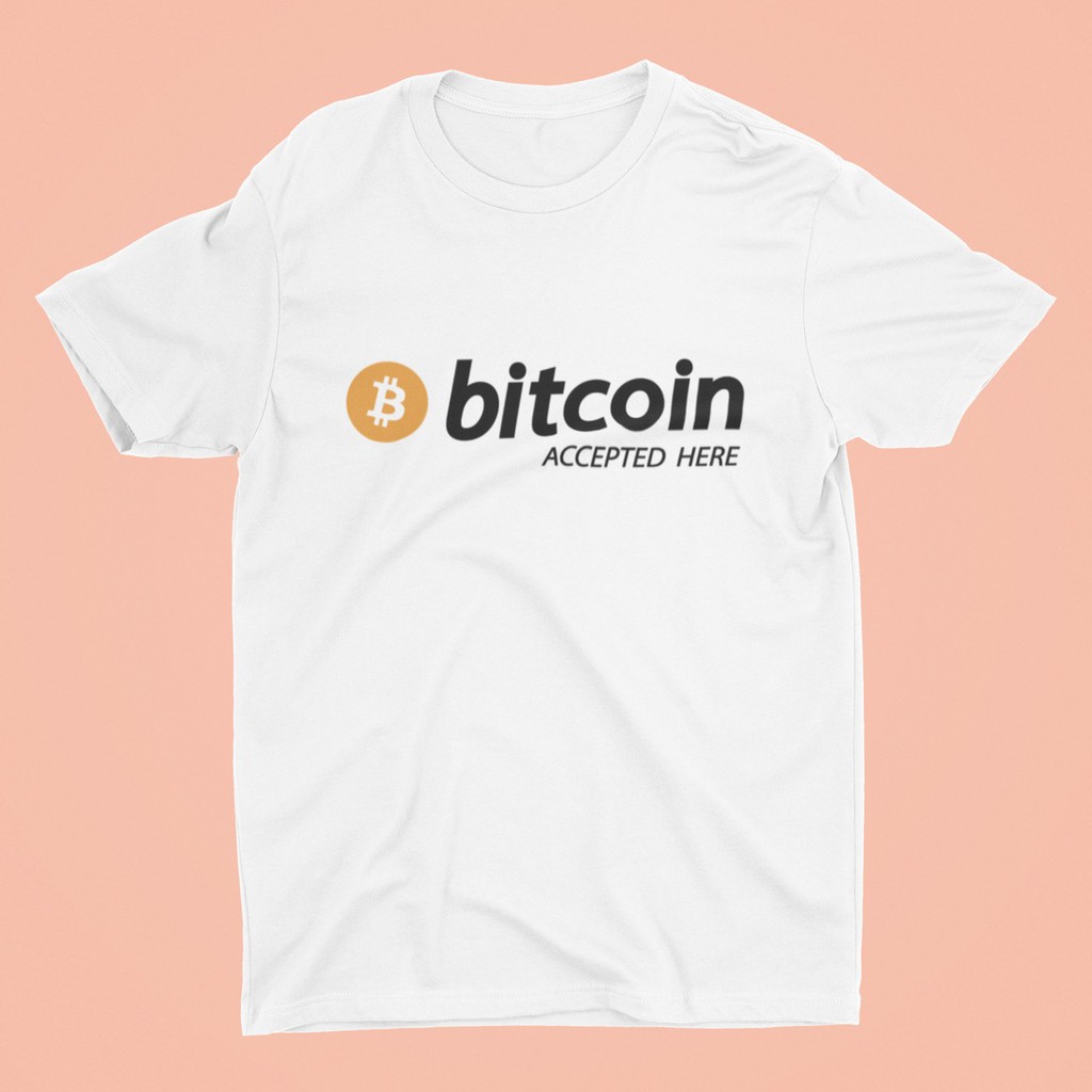 พร้อมส่งจากไทย เสื้อ Cryptocurrency ลาย Bitcoin Accepted Here