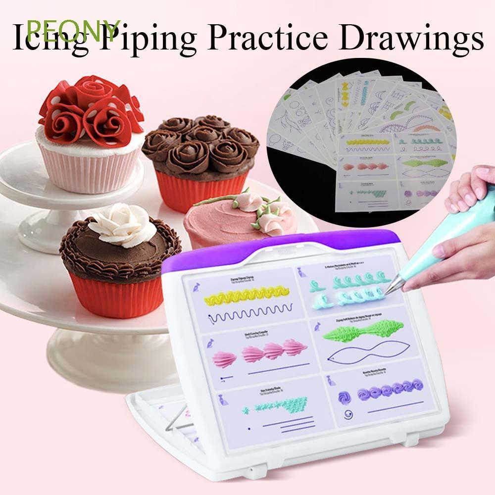 Icing Piping Nozzles Practice Drawings Board Cake Pastry Beginner Practice Paper Fondant Decorating Including 23 Popular Patterns Kitchen Dining Icing Dispensers Tips Urbytus Com