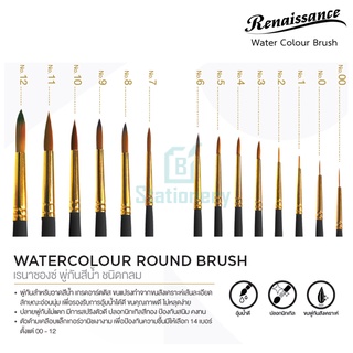 Renaissance water colour round brush I พู่กันสีน้ำชนิดกลม เบอร์10-12