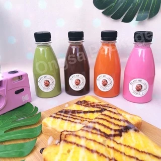 ขวดพลาสติก ขนาด 200 ml ทรงอ้วน ( 50 ใบ / 120 ใบ+พร้อมฝา เลือกสีฝาได้) ขวด บรรจุเครื่องดื่ม พลาสติกใส PET