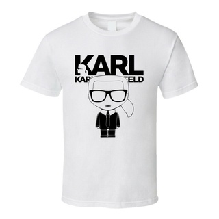 เสื้อยืดแขนสั้นลําลอง คอกลม พิมพ์ลาย KARL LAGERFELD แบบเรียบง่าย แฟชั่นสําหรับผู้ชาย และผู้หญิง